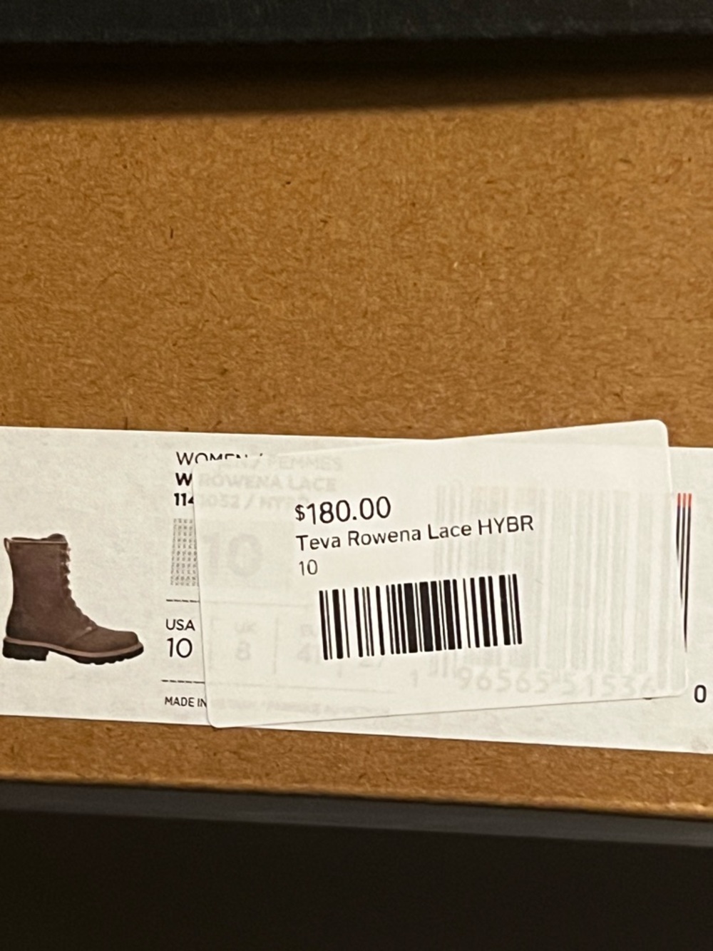 TEVA Women's Rowena Lace Boot Honey Brown Size 10 - Picture 5 of 13